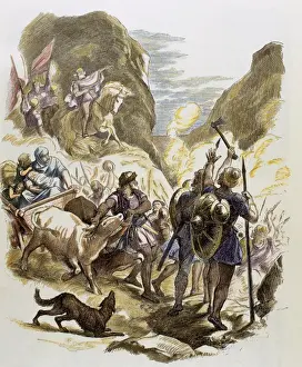Invaders Prints: Germanic invasions. The Goths cross the Alps