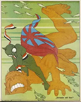 Diving Prints: Germans Drown John Bull