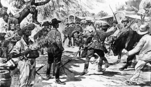 Colonists Prints: Germans at a laager in German South West Africa