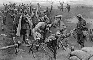 Fortunino Matania Collection: Germans surrendering, Western Front by Matania, WW1
