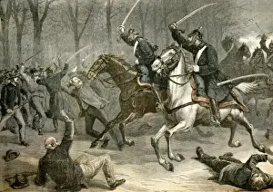 Opposite Prints: Germany (1892). Second Reich. Charge of the cavalry