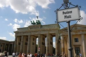 Germany. Berlin. Brandenburg Gate crowned by the Quadriga of