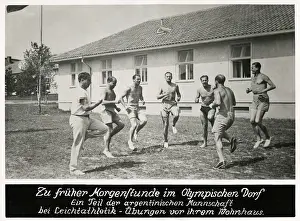 Athletes Prints: Germany - Berlin Olympics - Argentinian athletes training