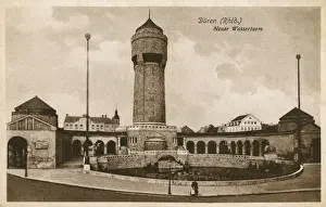 Rhine Prints: Germany - Duren - North Rhine-Westphalia - New Water Tower