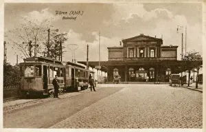 Rhine Prints: Germany - Duren - North Rhine-Westphalia - Railway Station