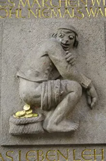 Germanics Prints: GERMANY. D&#x33ce5b24orf. Jocular statue on the fa硤e