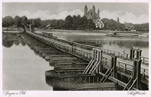 Pontoon Prints: Germany - Speyer a Rhine - The Pontoon Bridge