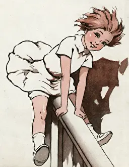 Geraldine Prints: Gerry sliding down the banister