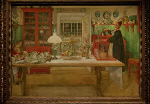 Ceramic Gallery: Getting Ready for a Game, 1901, by Carl Larsson