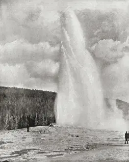 Geyser Prints: Geyser in Yellowstone Park, Colorado, USA