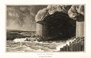 Mineralogy Prints: Giant basalt columns in Fingal's Cave, Staffa island, Scotland