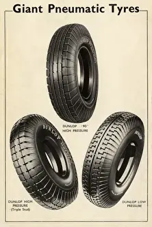 Motorcar Prints: Giant Pneumatic Tyres - Dunlop - Three styles