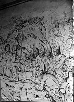 Gibraltar. Frescoes on walls of Guard Room