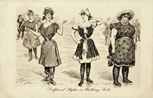 Images Dated 3rd April 2019: Gibson - different styles in bathing suits - 1900s