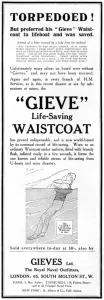 Victims Prints: Gieve life saving waistcoat for torpedoed shipwreck victims