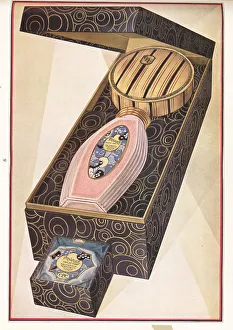 Perfumery Prints: Gift box of Vernafleur brand cosmetics from CPC, 1927