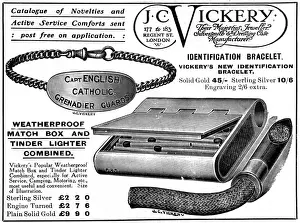 Tinder Prints: Gifts for soldiers from J. C. Vickery, WW1
