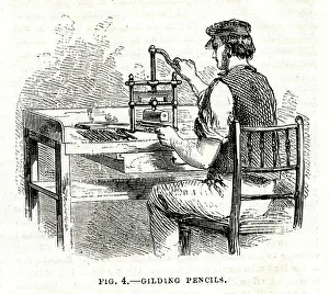 Pencils Prints: Gilding Pencils - Pencil Making at Keswick