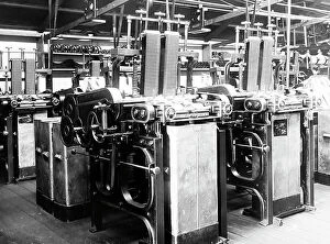 Gill Collection: Can Gill machines in a woollen mill in Bradford