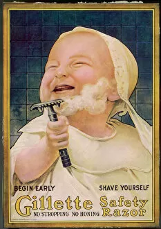 Adverts and Posters Collection: Gillette Razor Advert