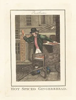 Pantheon Prints: Gingerbread seller in front of the Pantheon, London, 1805