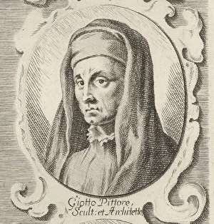 14th Century Prints: Giotto, Italian painter and architect, c.1267-1337