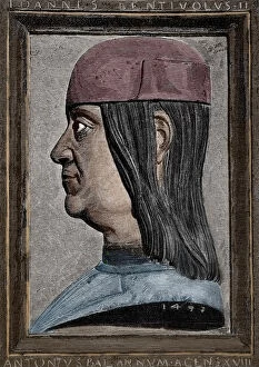 Giovanni II Bentivoglio (1443-1508). Colored engraving