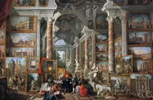 Images Dated 20th February 2008: Giovanni Paolo Panini (1691-1765). Picture gallery with view