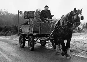 Gipsy Collection: Gipsy couple on their horse-drawn cart