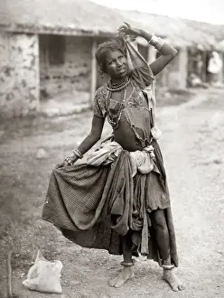 Gipsy dancing girl, India, circa 1870s