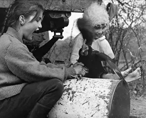 Plaited Prints: Two gipsy girls with a chicken
