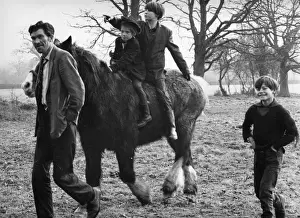 Frost Prints: Gipsy man and three boys with their horse