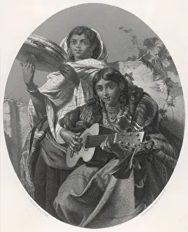Tambourine Prints: GIPSY MUSICIANS 19C