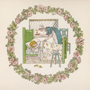 Bed Time Prints: Girl Asleep in Bed 19C