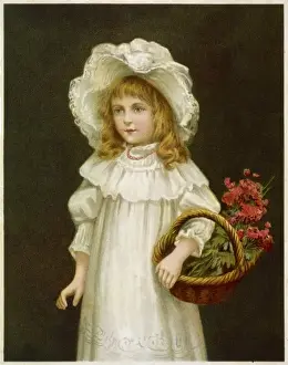 Girl with Basket / Flowers