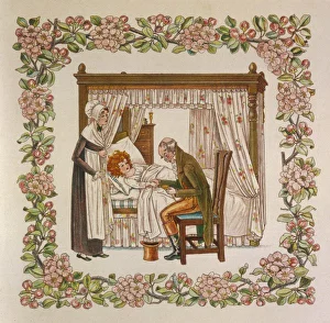 Images Dated 16th October 2007: Girl in Bed / Doctor 19C