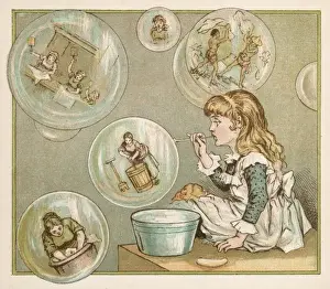 Blows Prints: Girl Blowing Bubbles