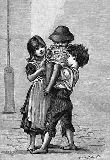 Minding Prints: Girl & Boy Carry Baby