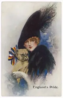 Bull Dog Prints: Girl with Bulldog / 1914