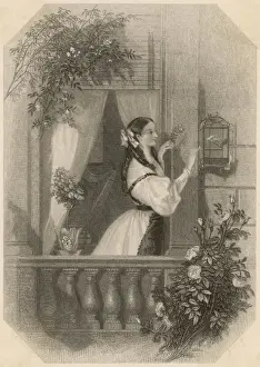 Girl and Caged Canary