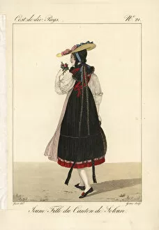 Bows Collection: Girl of the Canton of Solothurn, Switzerland, 19th century