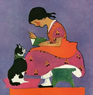 Girl and cat