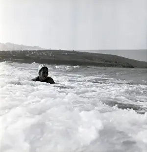 Peacetime Prints: Girl in the Cornish surf