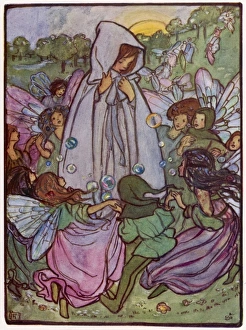 Images Dated 14th January 2013: Girl & Dancing Fairies