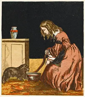 Welcomes Prints: Girl and Dog 1867