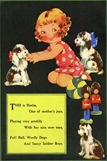 All Picture Prints: Girl and three dogs
