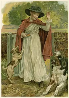 Girl with Two Dogs