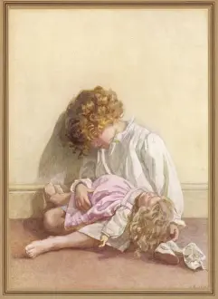 Girl and Doll Asleep