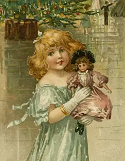 Girl with Doll by Ellen Andrews