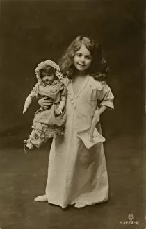 Images Dated 9th January 2012: Girl & Doll Off to Bed